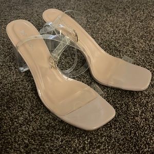 Unused nude/clear heels